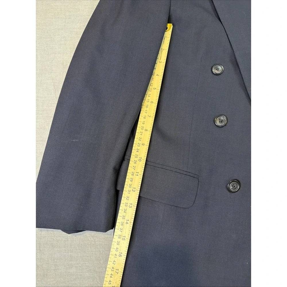 VTG Burberrys Blazer‎ Mens Sz 44R Blue Wool Double Breasted Made USA 80s Jacket